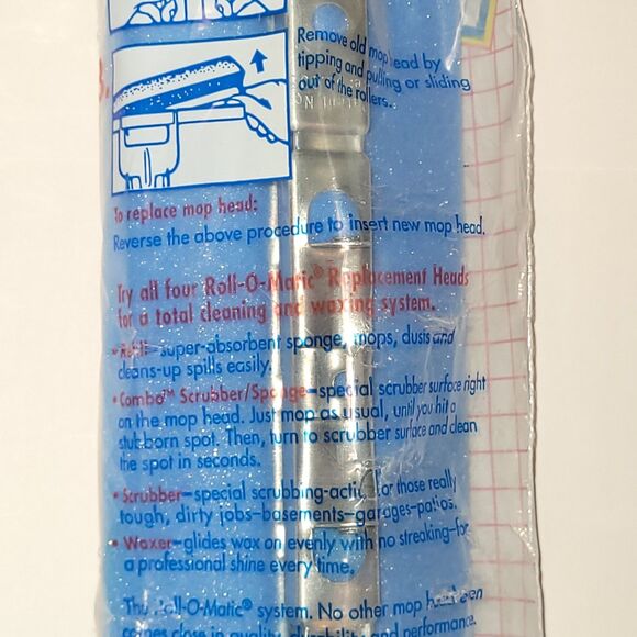 New Roll-O-Matic 10" Sponge Mop Refill 1110R Blue WB Walton NOS Steel Const USA - Picture 5 of 9